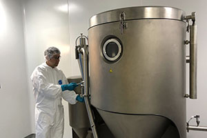 Niro Mobile Minor Spray Dryer in Upperton's GMP Clean Suite for GMP Spray Drying