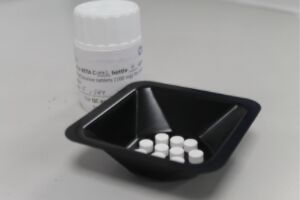 8ml round Tablet Dosage Forms made in Upperton's Manufacturing Clean Suite for FIH studies
